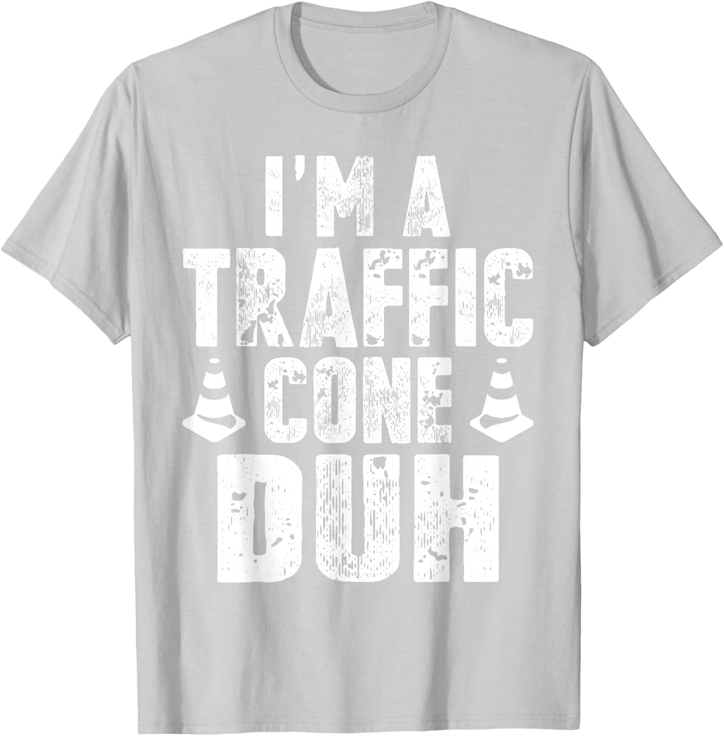I'm a Traffic Cone Duh Funny Halloween Costume Vintage T-Shirt - T-Shirt | Ash