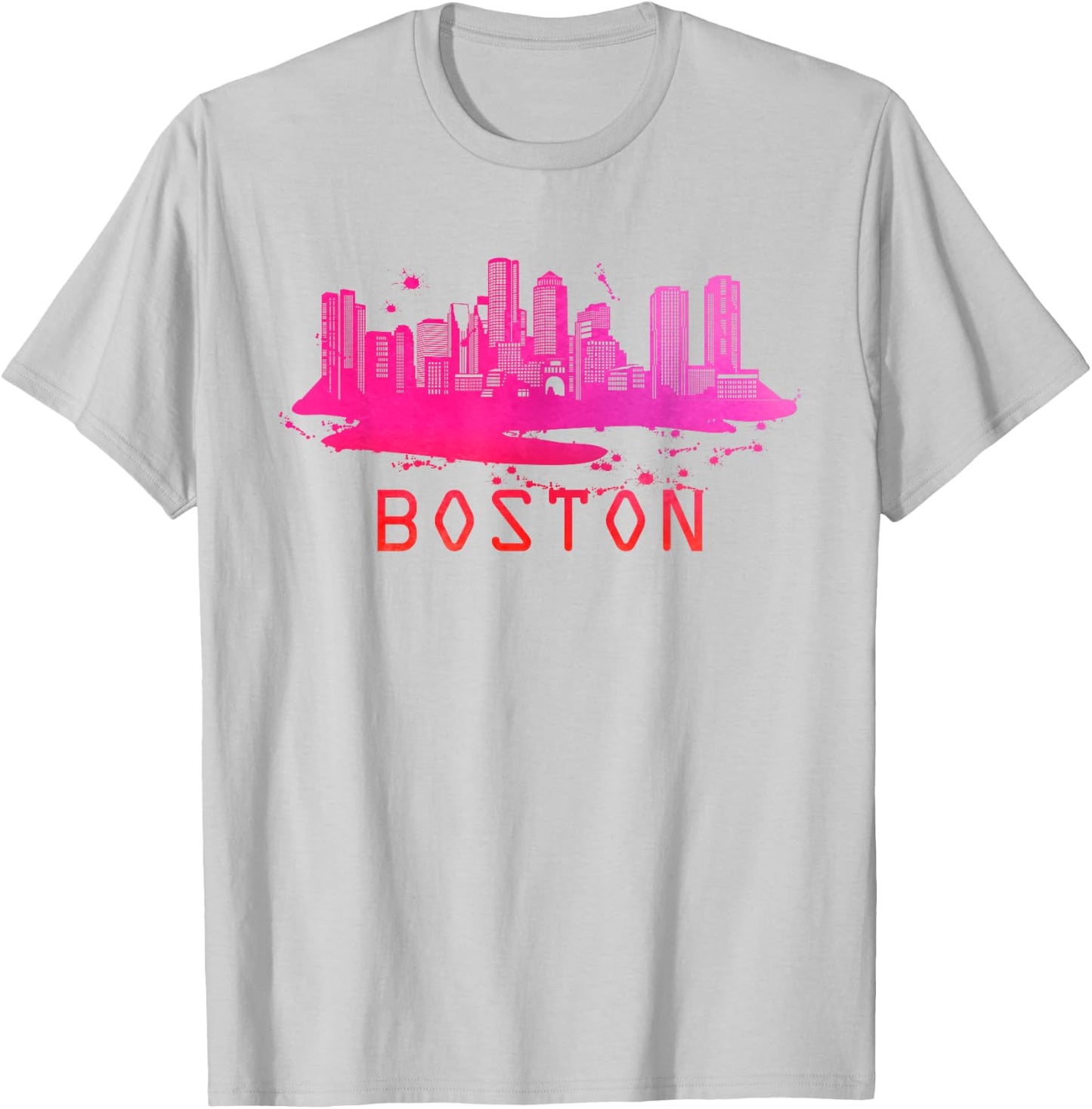 Modern Boston Cityscape - Boston Massachusetts Skyline T-Shirt - T-Shirt | Ash