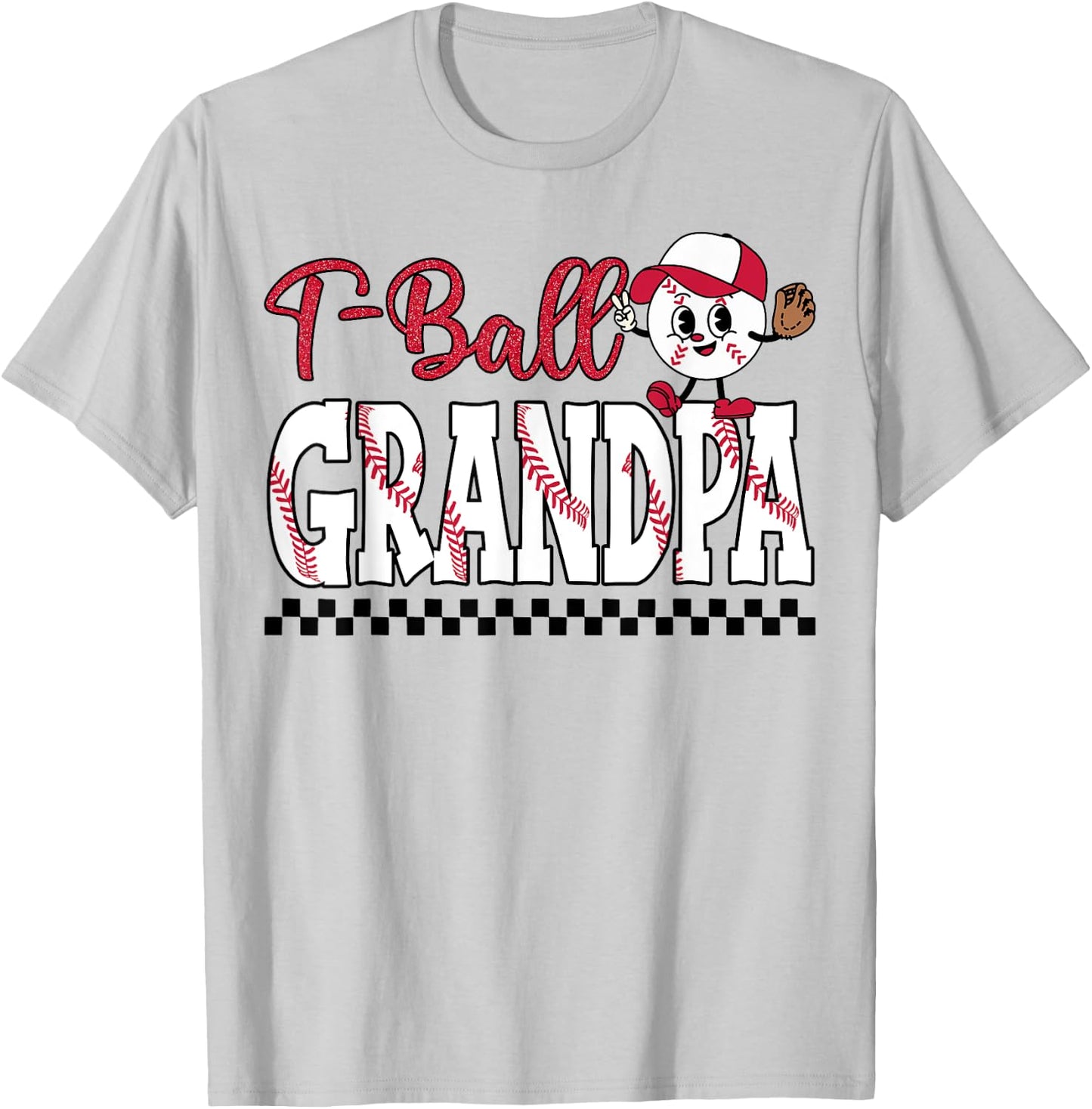 Ball Grandpa Leopard Funny Tball Grandpa T-Shirt - T-Shirt | Ash