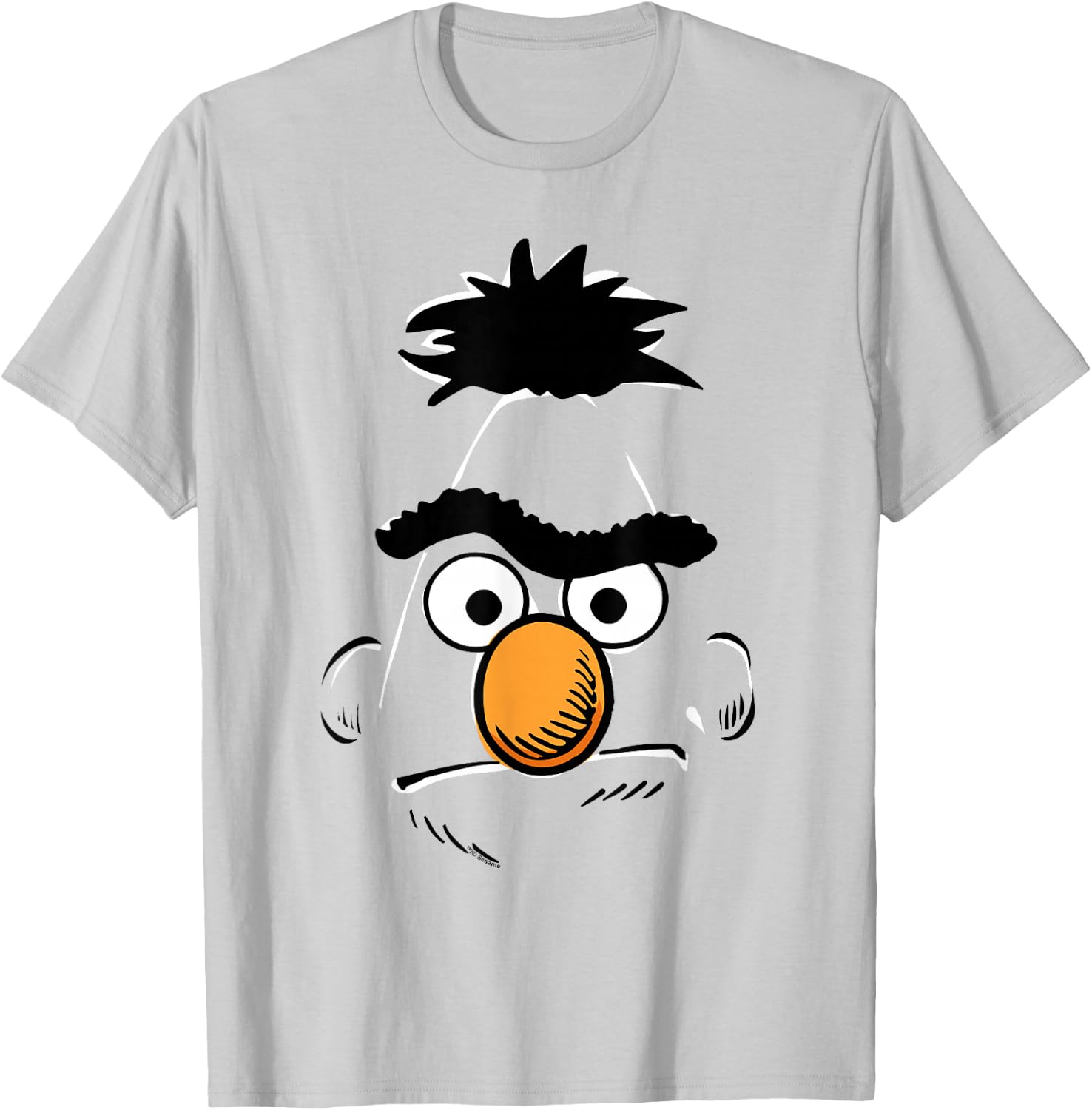 Sesame Street Bert Retro Sketch Face Halloween Costume T-Shirt - T-Shirt | Ash