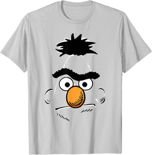 Sesame Street Bert Retro Sketch Face Halloween Costume T-Shirt - T-Shirt | Ash