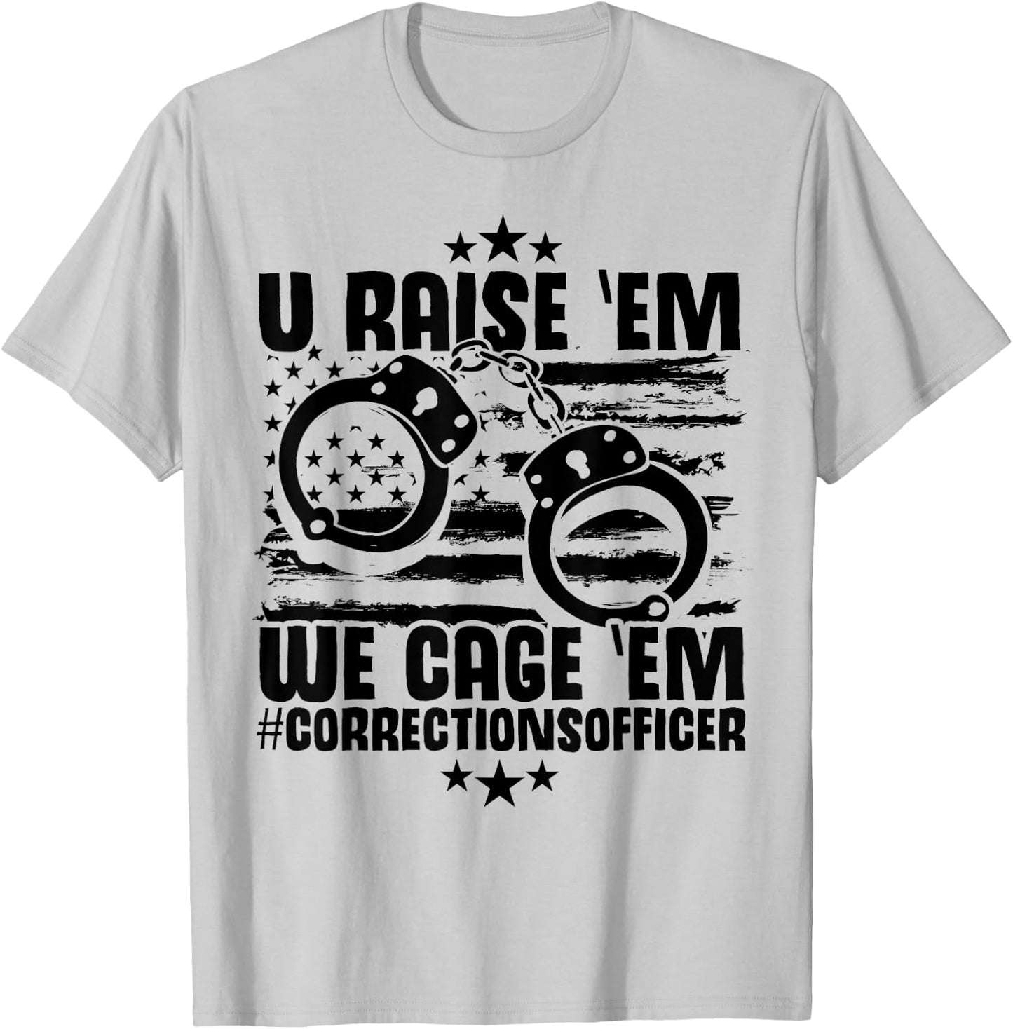 Corrections Decor Thin Silver Line Gear Correctional Officer T-Shirt - T-Shirt | Ash