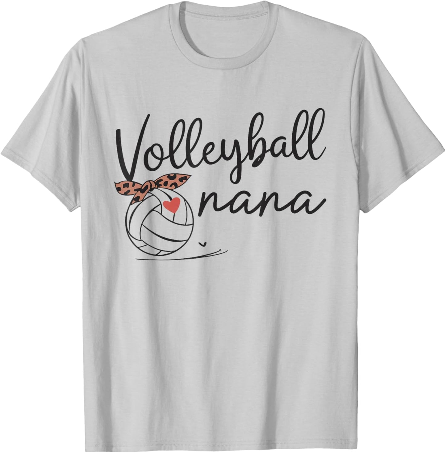 Volleyball nana leopard funny mother's day T-Shirt - T-Shirt | Ash