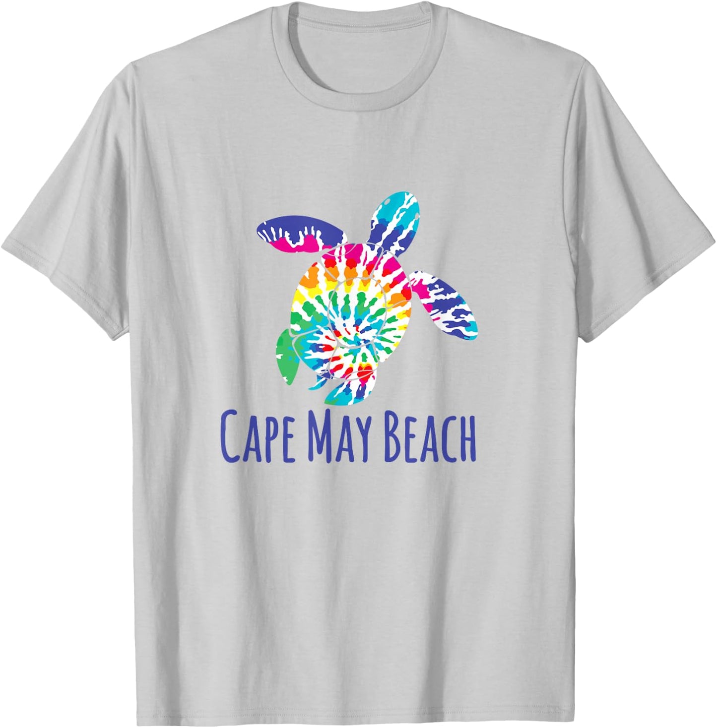 Cape May Beach New Jersey Batik Tie Dye Loggerhead Turtle T-Shirt - T-Shirt | Ash