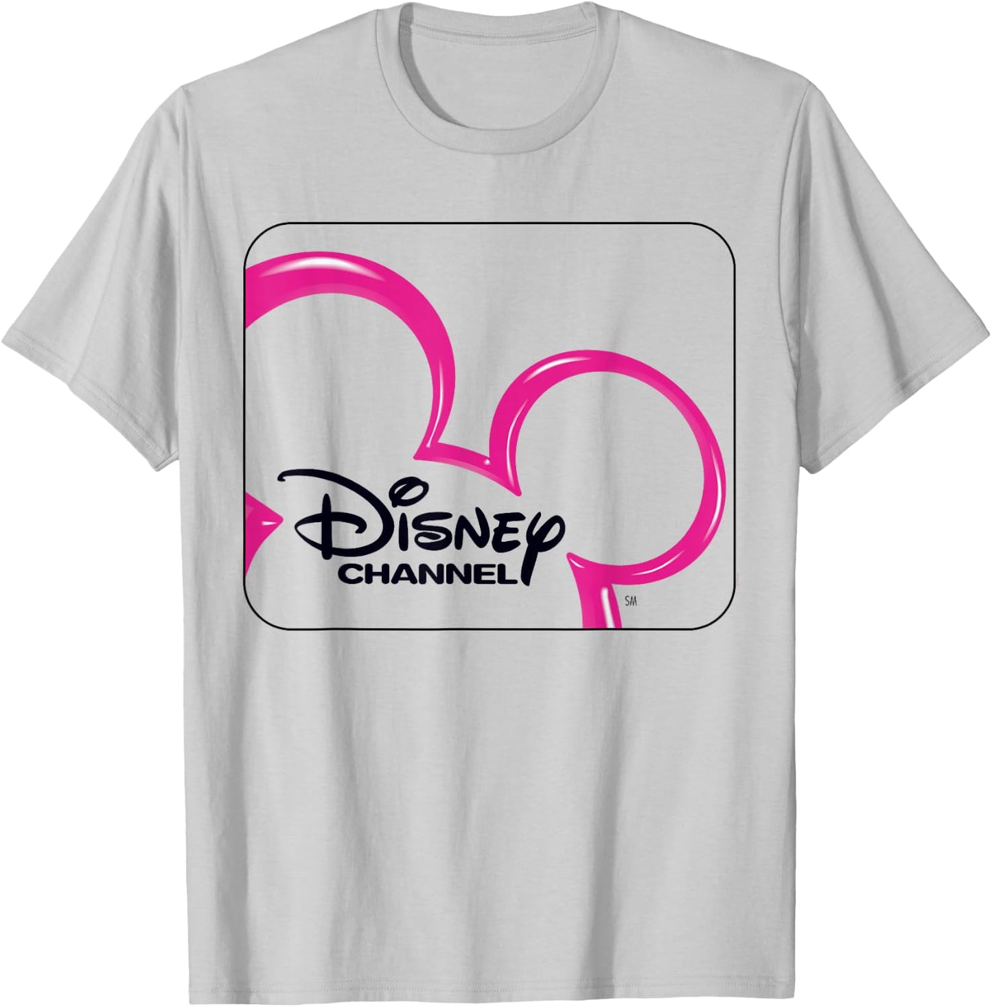 Disney Channel Official Mickey Mouse Pink Retro 2000s Logo T-Shirt - T-Shirt | Ash
