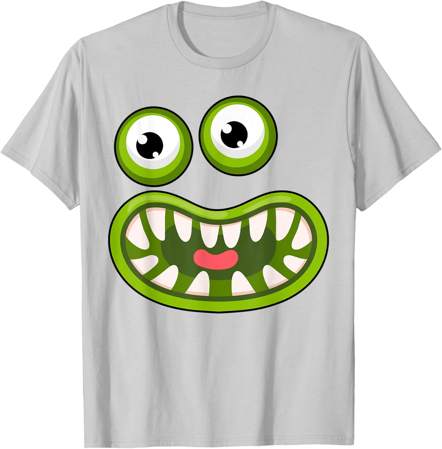 Funny Green Big Mouth Monster Easy Halloween Costume T-Shirt - T-Shirt | Ash