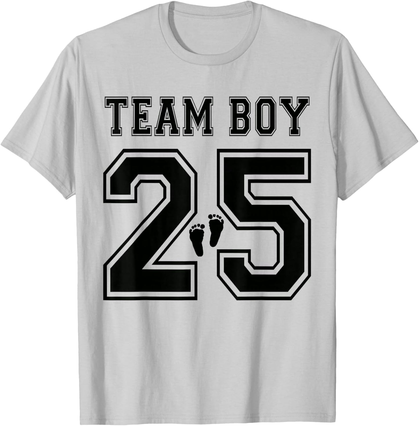 Team Boy 2025 Gender Reveal Boy Baby Shower Adoption T-Shirt - T-Shirt | Ash