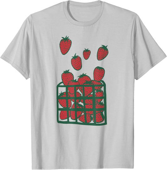 Strawberry Shirt | Farm Gardening Graphic Kids T-Shirt - T-Shirt | Ash