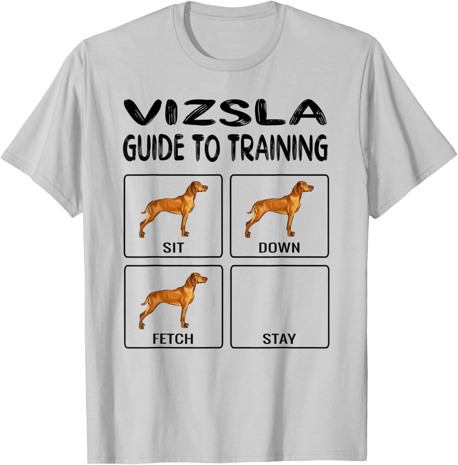 Vizsla Guide To Training Dog Obedience Men Women Kids T-Shirt - T-Shirt | Ash