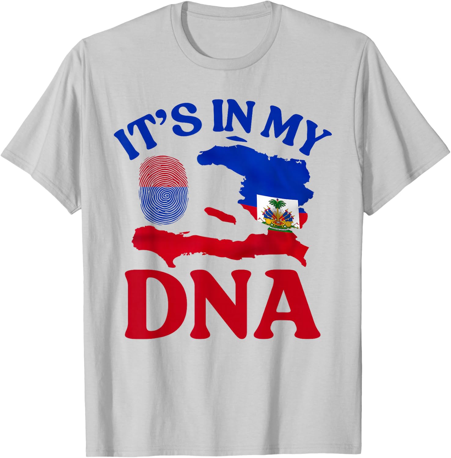 It's in my DNA Happy Haitian Flag Day Haiti Flag Heart T-Shirt - T-Shirt | Ash