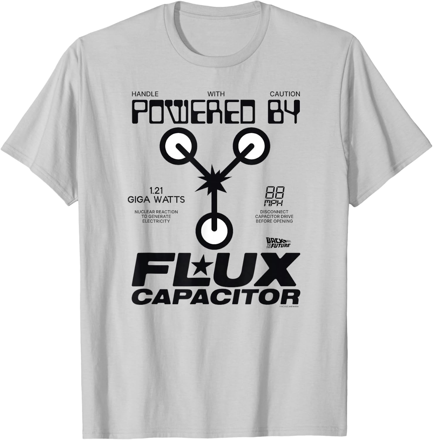 Back to The Future Powered by Flux T-Shirt - T-Shirt | Ash