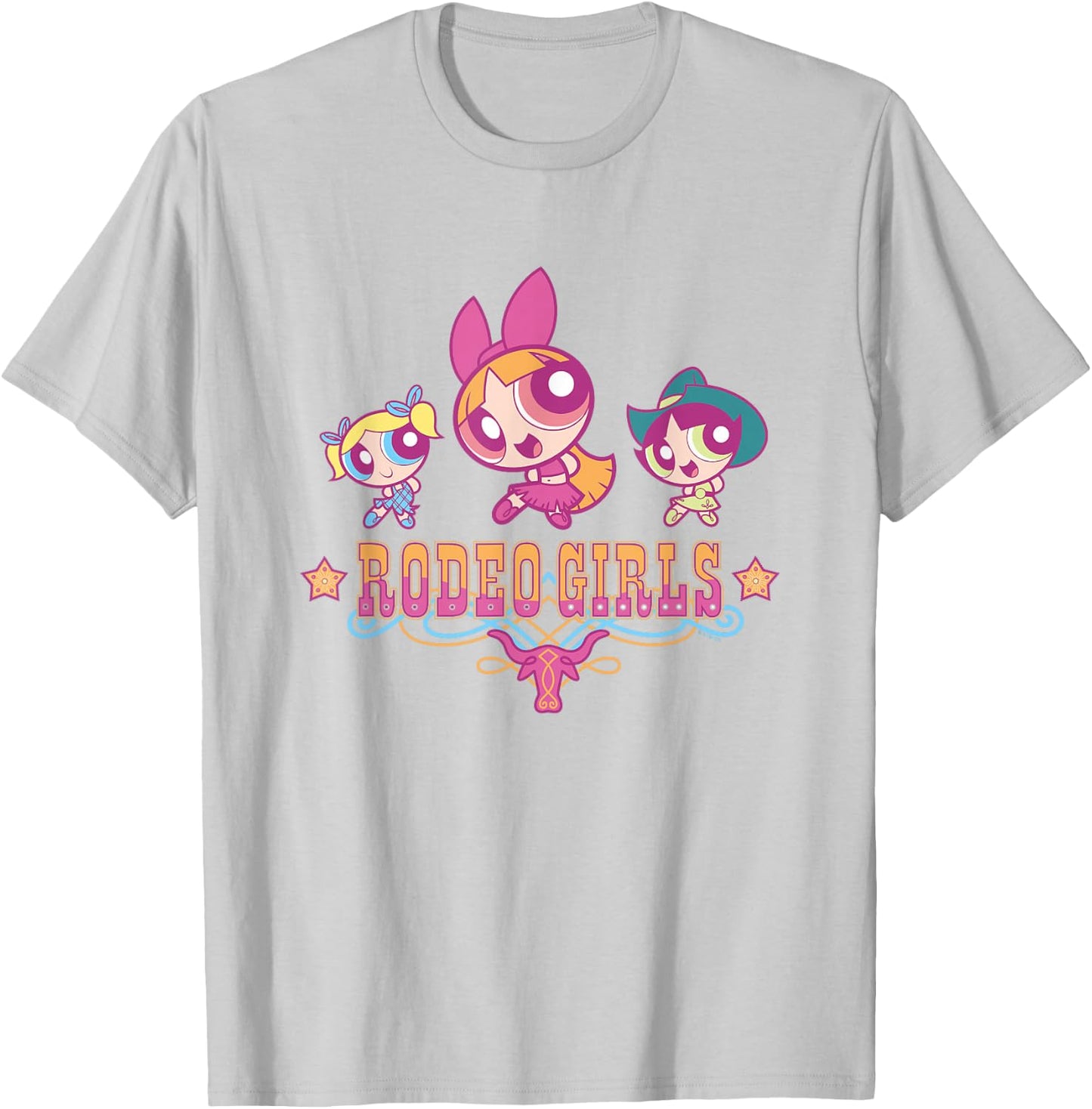 The Powerpuff Girls Rodeo Girls Group Shot Vintage T-Shirt - T-Shirt | Ash
