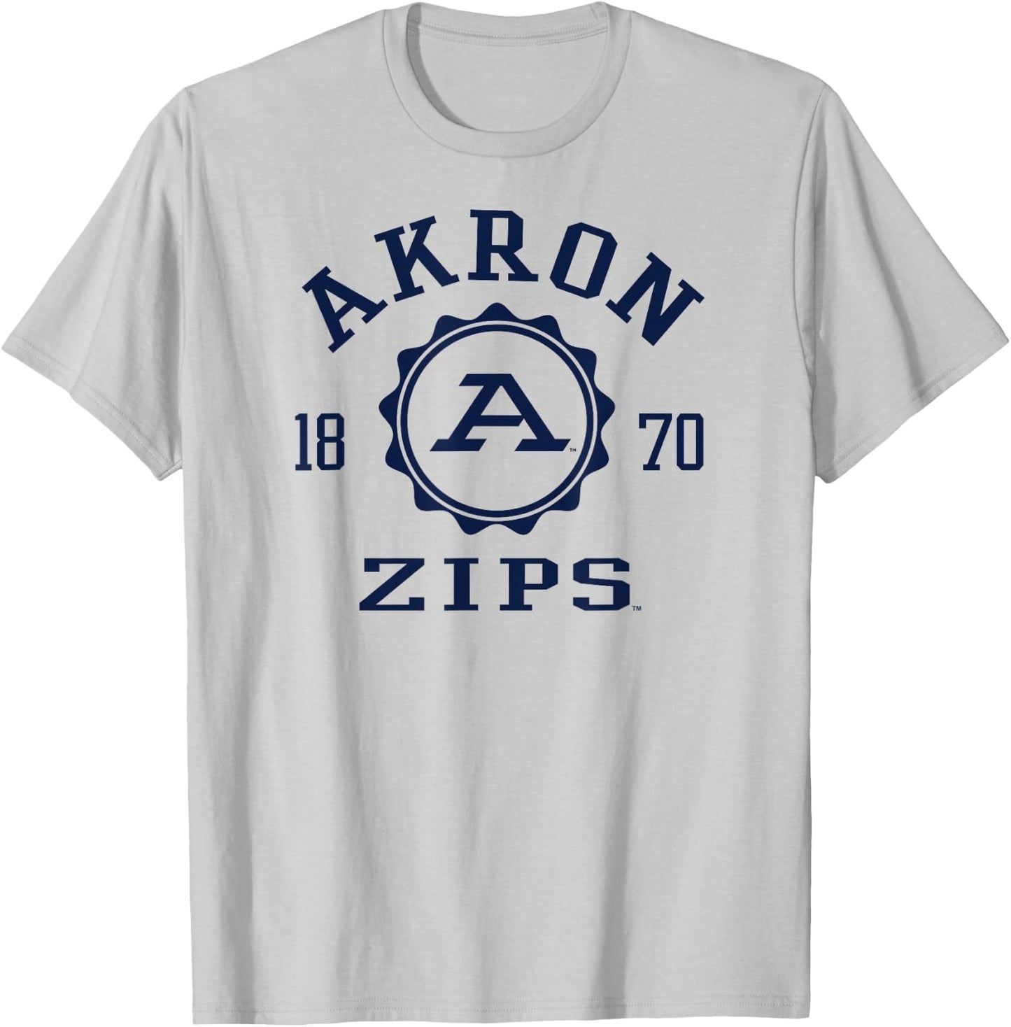 Akron Zips Stamp Gray Officially Licensed T-Shirt - T-Shirt | Ash