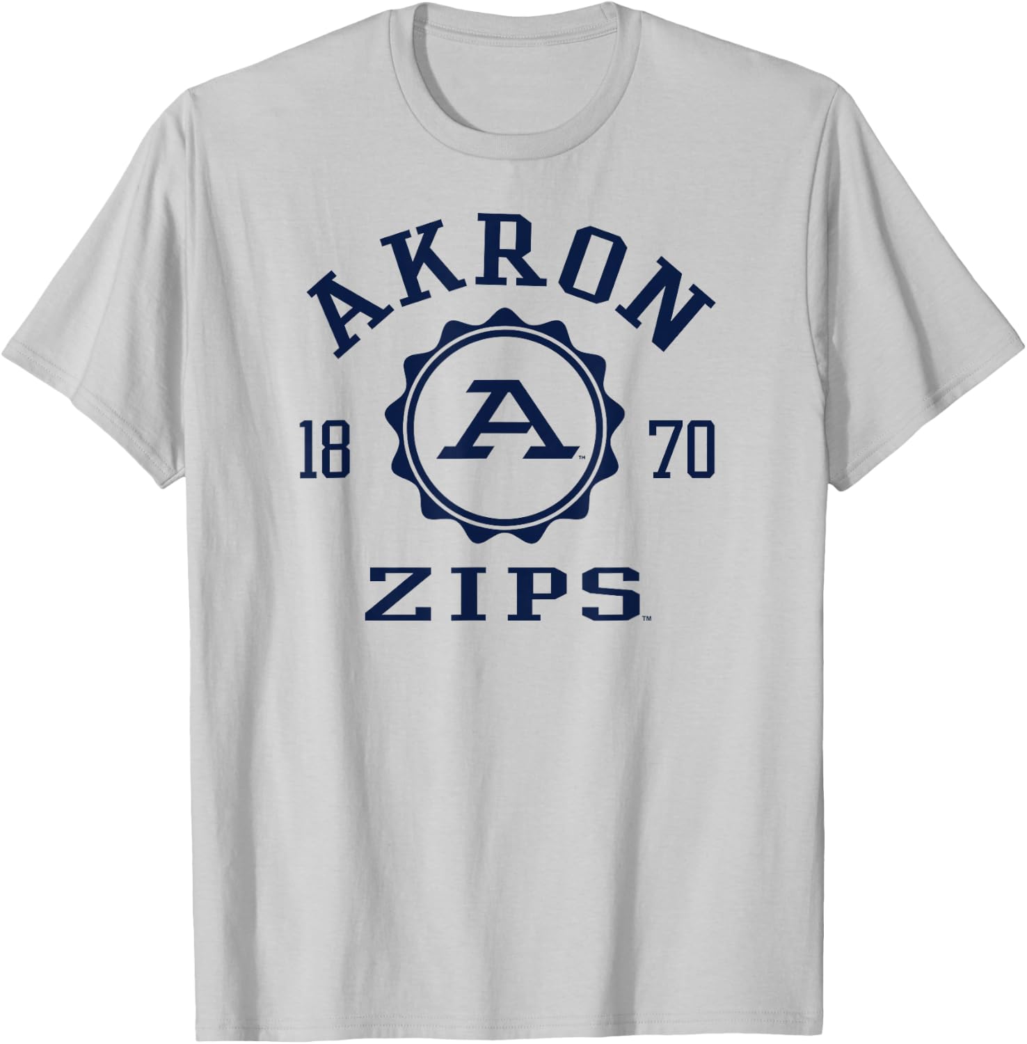 Akron Zips Stamp Gray Officially Licensed T-Shirt - T-Shirt | Ash