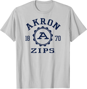 Akron Zips Stamp Gray Officially Licensed T-Shirt - T-Shirt | Ash