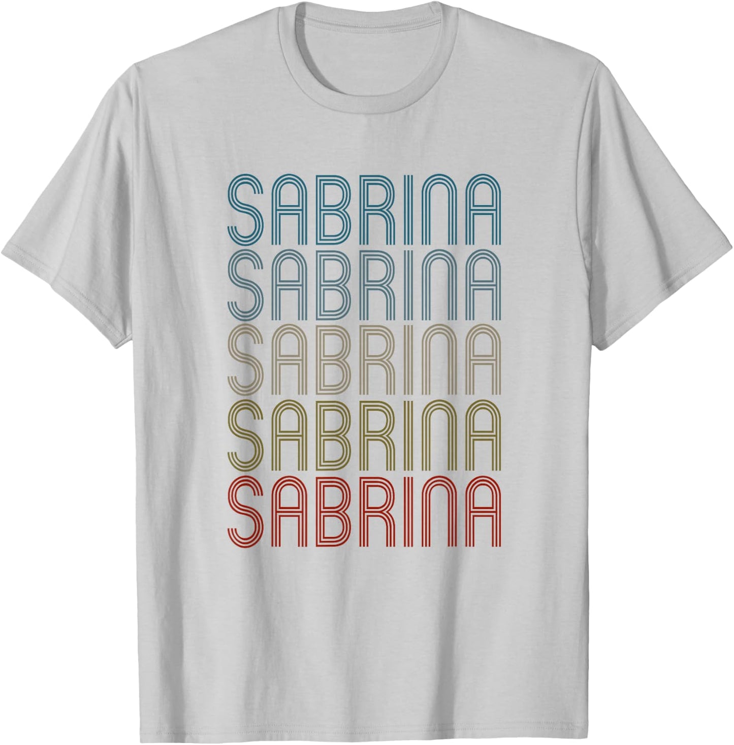 Sabrina First Name Vintage Retro T-Shirt - T-Shirt | Ash