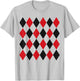 Harlequin Red Black Pattern T-Shirt - T-Shirt | Ash