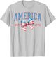 America Est. 1776 Patriotic Coquette Bow 4th of July T-Shirt - T-Shirt | Ash