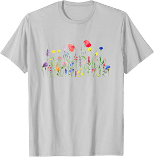 Spring Summer Wildflowers Men Women Kids T-Shirt - T-Shirt | Ash