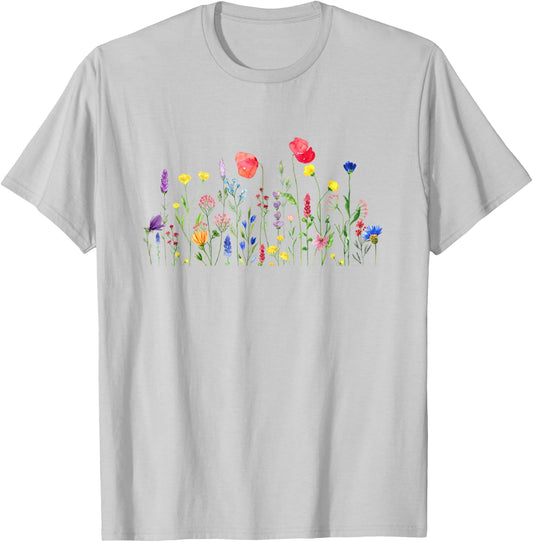 Spring Summer Wildflowers Men Women Kids T-Shirt - T-Shirt | Ash