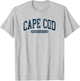 Cape Cod Massachusetts Retro Preppy Throwback T-Shirt - T-Shirt | Ash