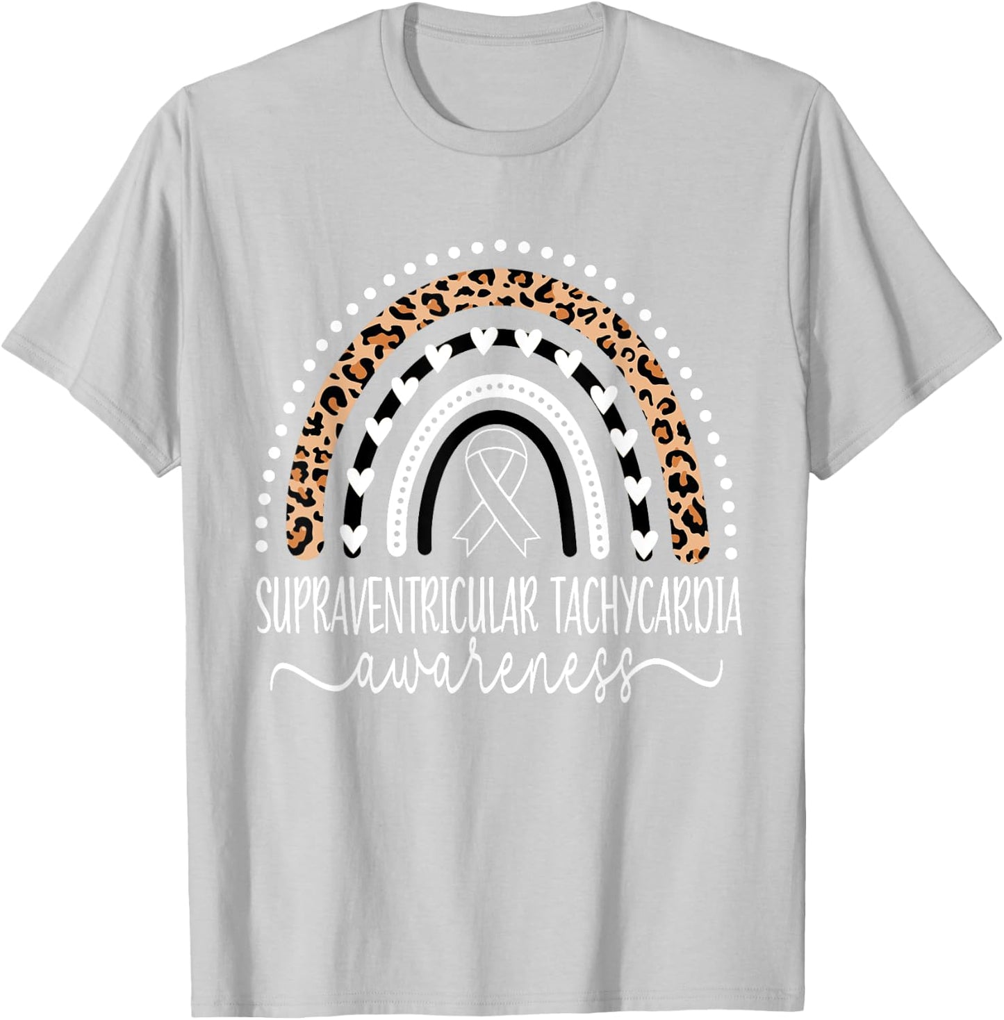 supraventricular tachycardia SVT Awareness Wear Red Rainbow T-Shirt - T-Shirt | Ash