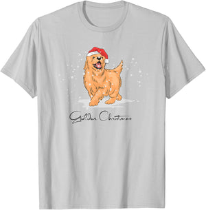 Golden Retriever Christmas Shirt - Cute Retriever T-Shirt - T-Shirt | Ash
