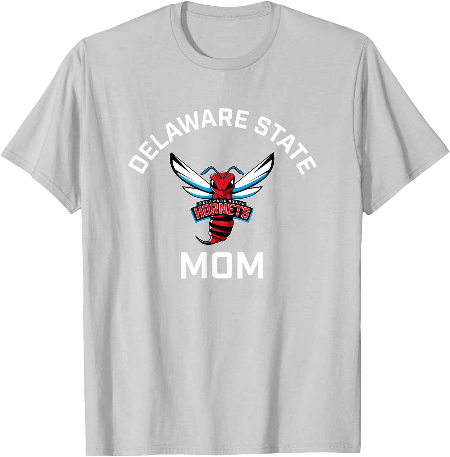 Delaware State University DSU Hornets Arched Mom T-Shirt - T-Shirt | Ash
