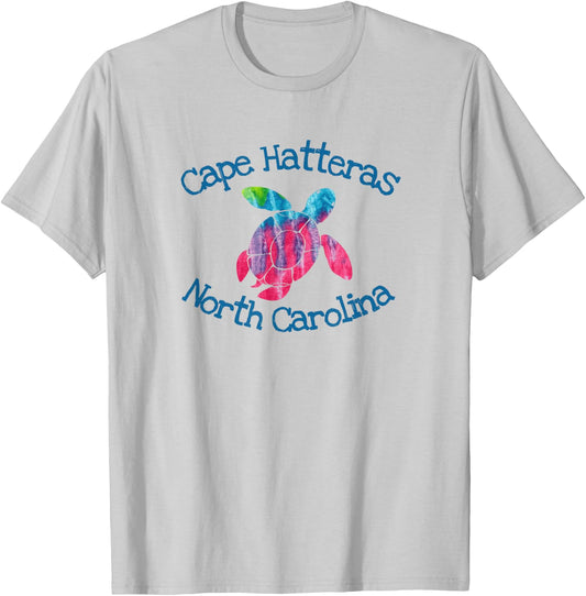 Cape Hatteras Coastal Wildlife Watercolor Loggerhead Turtle T-Shirt - T-Shirt | Ash