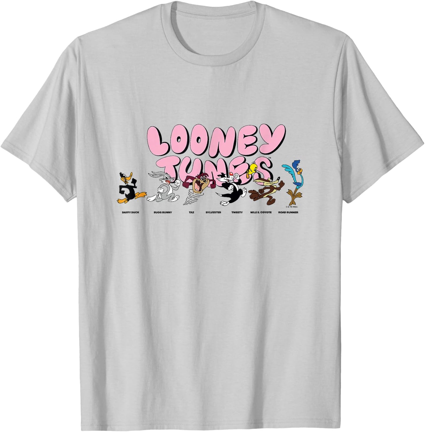 Looney Tunes Classic Characters Chasing Each Other Vintage T-Shirt - T-Shirt | Ash