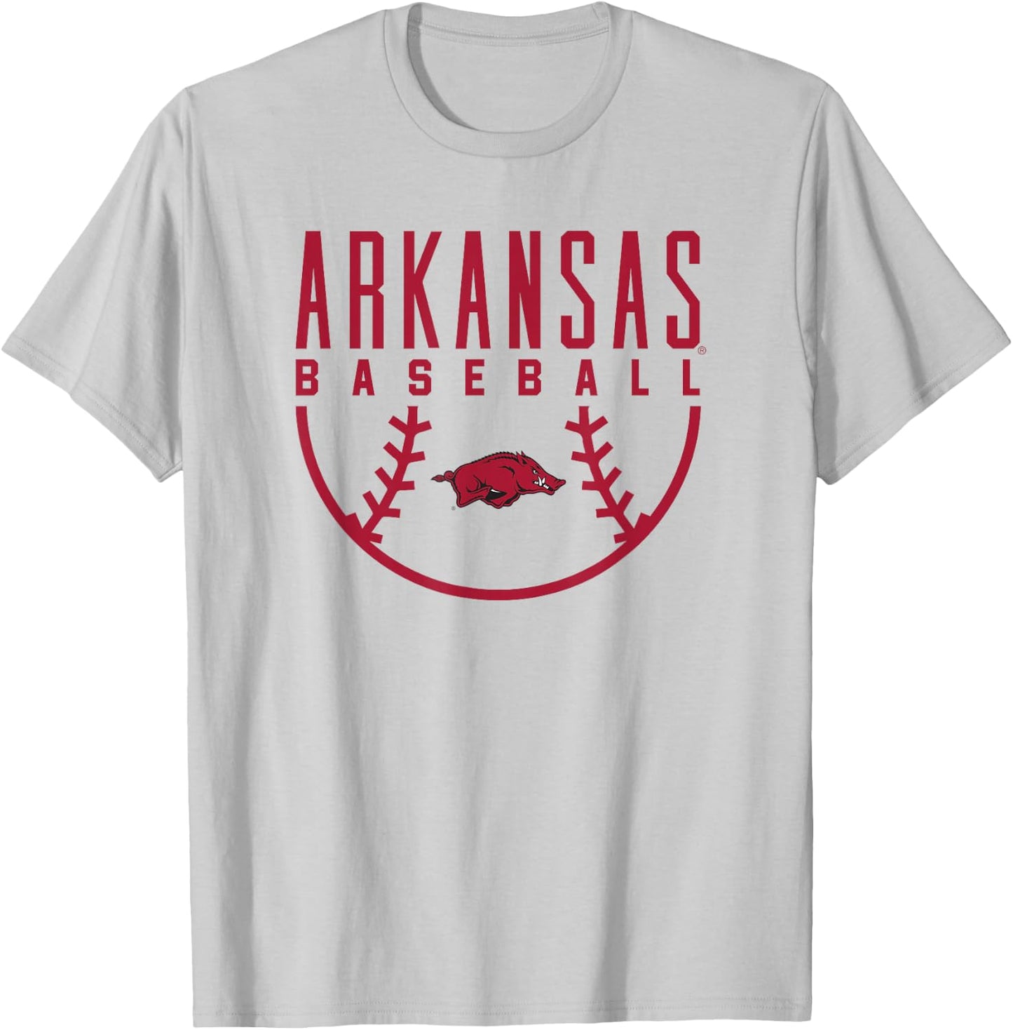 University of Arkansas Razorbacks Baseball T-Shirt - T-Shirt | Ash