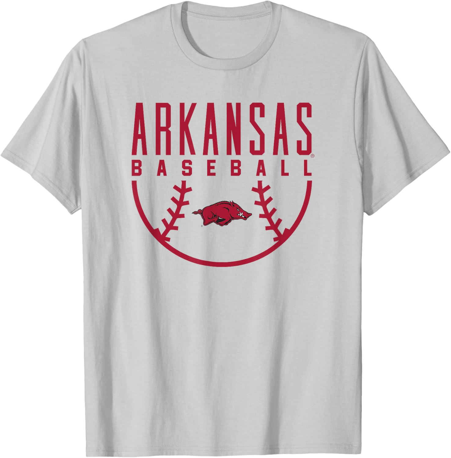 University of Arkansas Razorbacks Baseball T-Shirt - T-Shirt | Ash