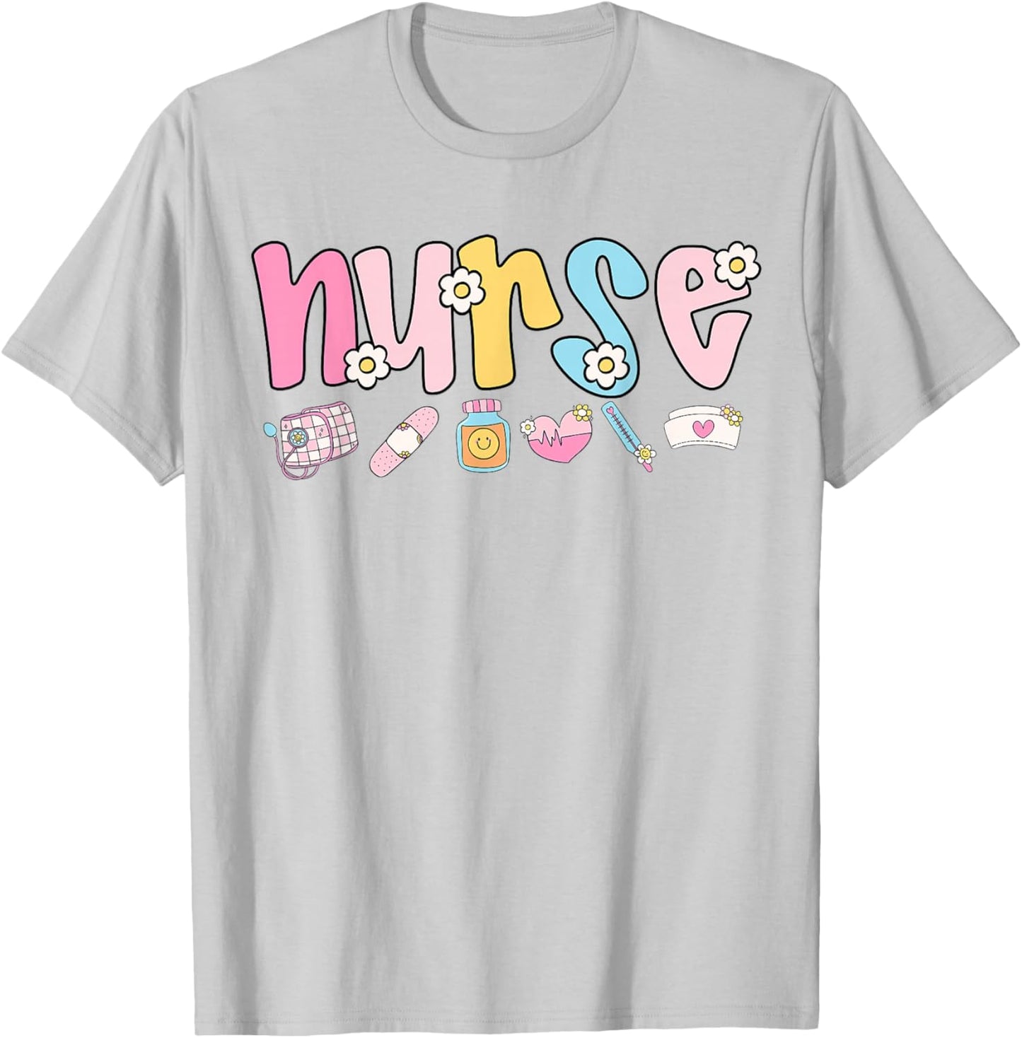 Cute Nurse Retro Nurses RN LPN Women School Life Work Scrub T-Shirt - T-Shirt | Ash