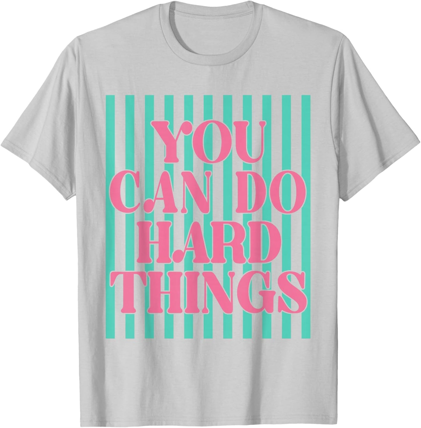 Retro Stripes You Can Do Hard Things Test Day Teachers Kids T-Shirt - T-Shirt | Ash