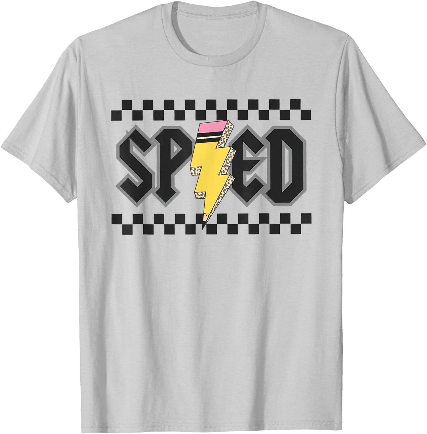 Retro SPED Teacher Pencil Lightning Bolt Back To School T-Shirt - T-Shirt | Ash