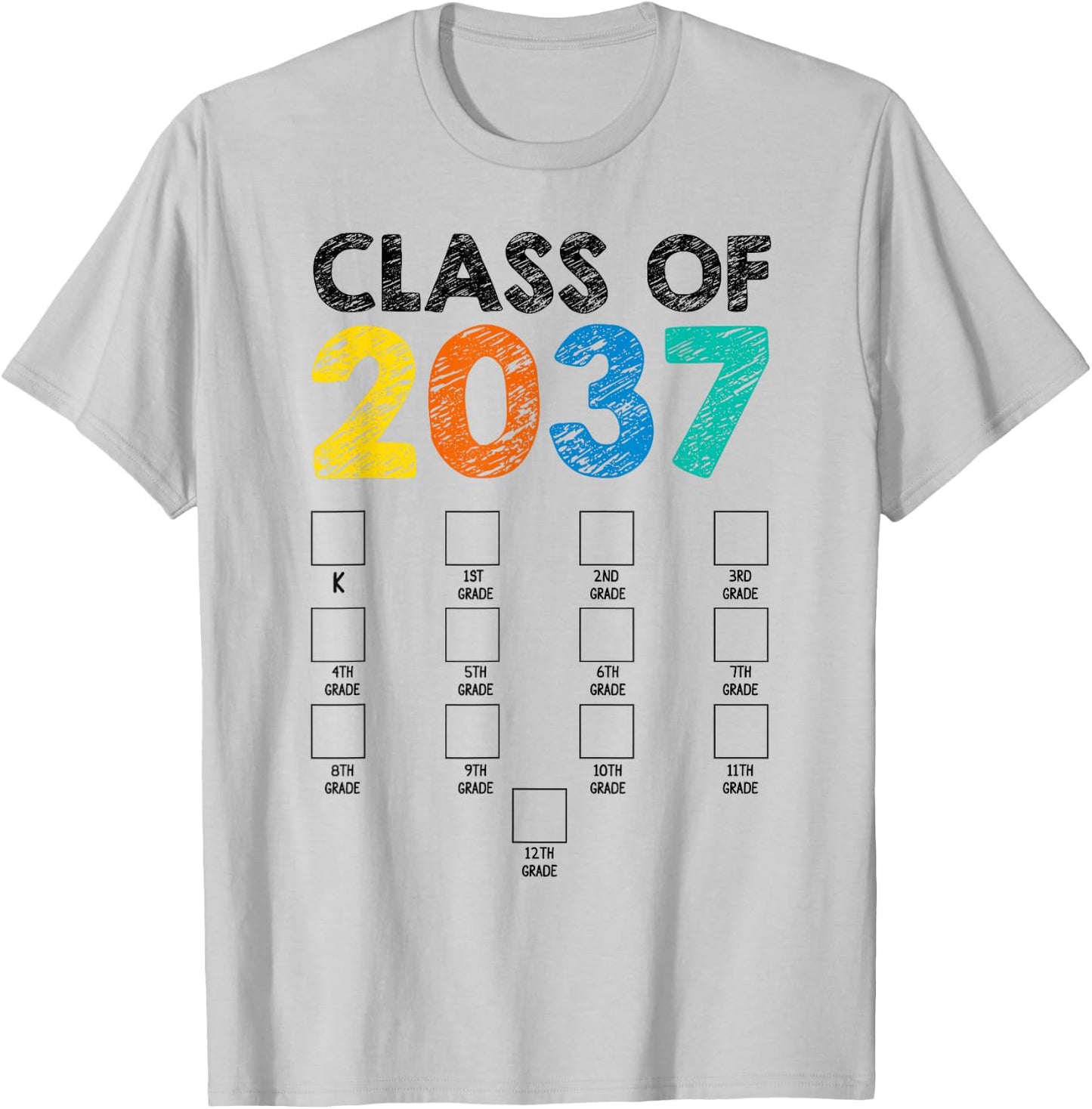 Class of 2037 Grow With Me First Day School Back to School T-Shirt - T-Shirt | Ash