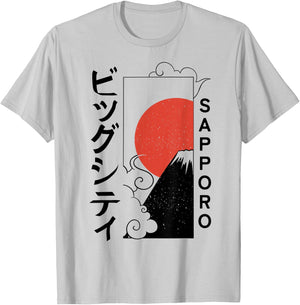 Sapporo City 90s Retro Japan Aesthetics 80s Sapporo T-Shirt - T-Shirt | Ash