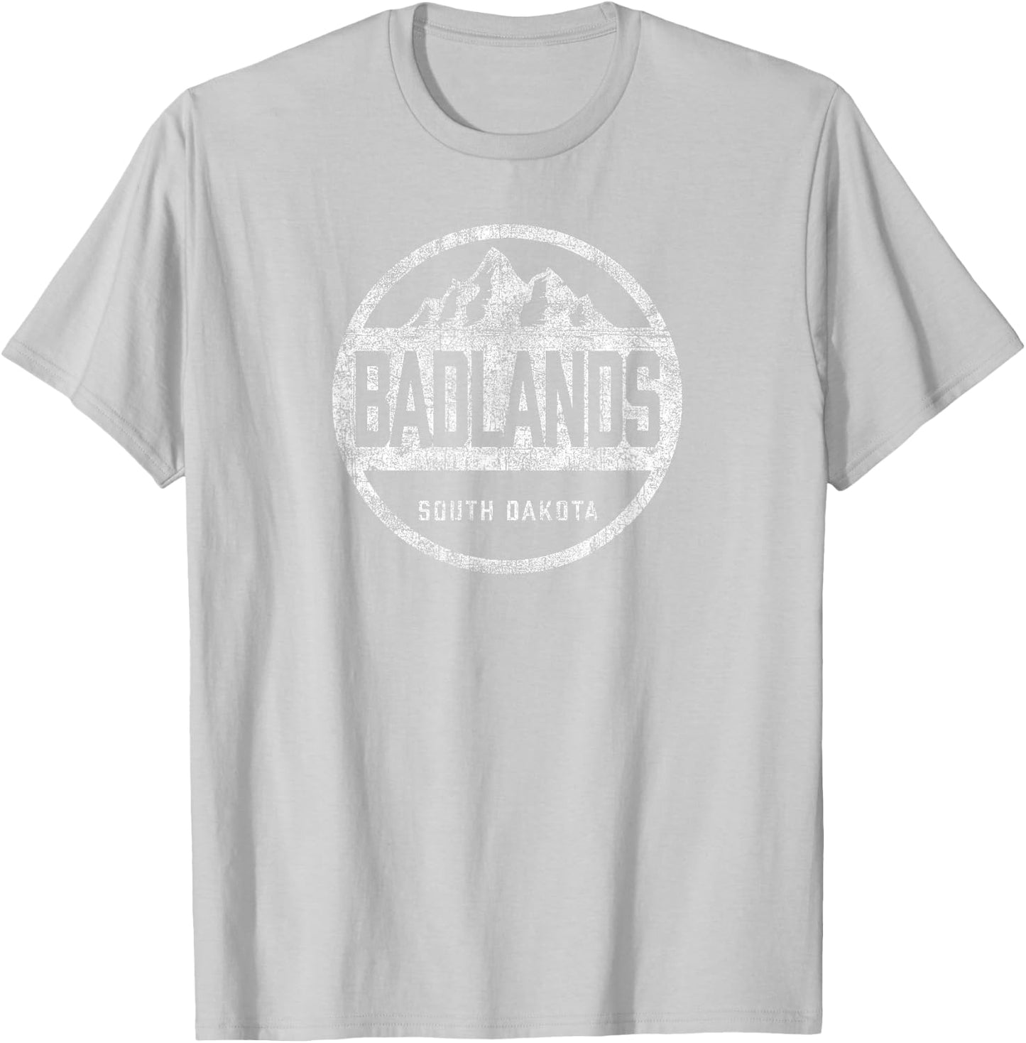 Retro Badlands South Dakota National Park Women Men Hiking T-Shirt - T-Shirt | Ash