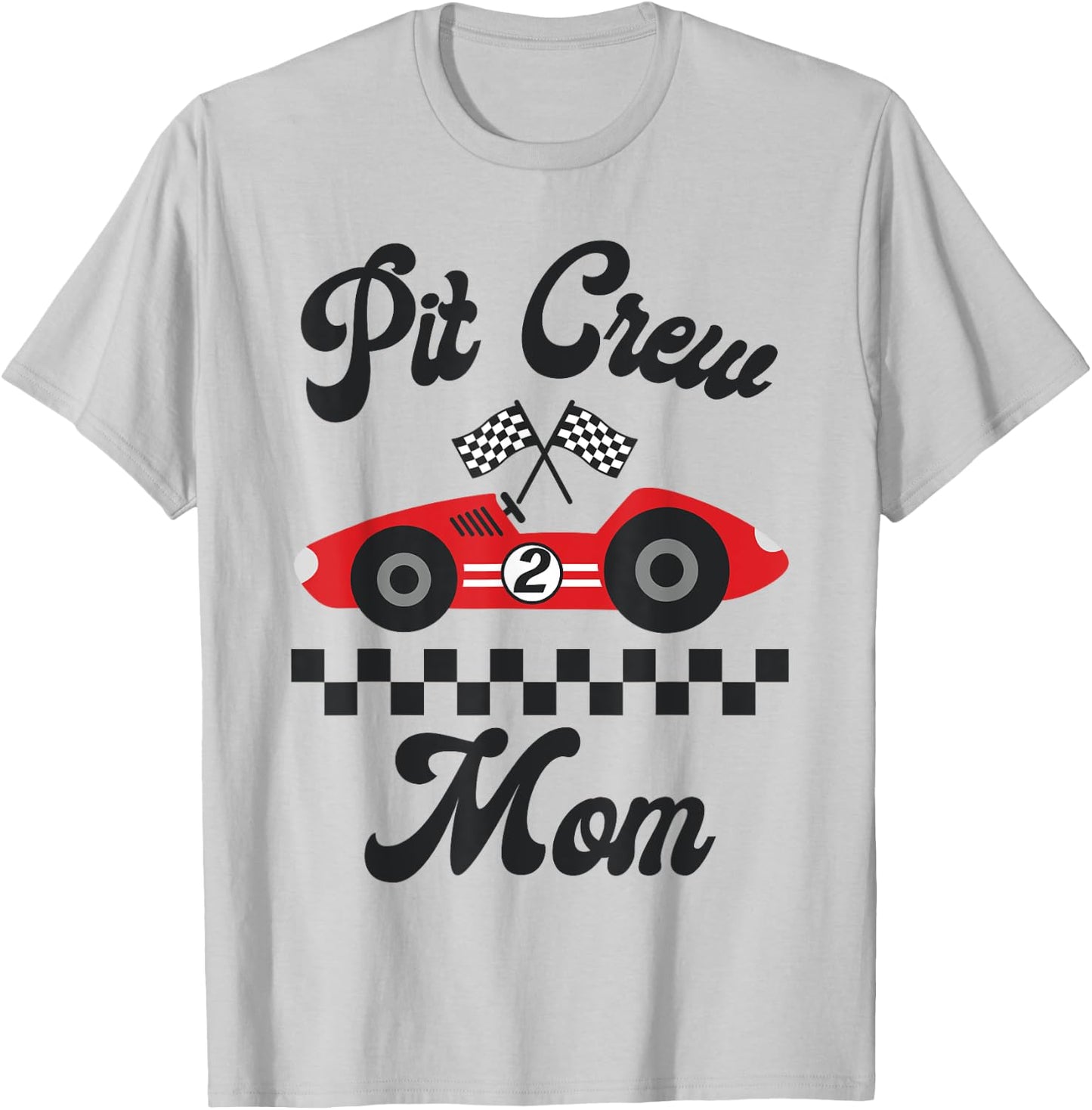 Two Fast Birthday Racing Car Mom Of The Birthday Boy Party T-Shirt - T-Shirt | Ash
