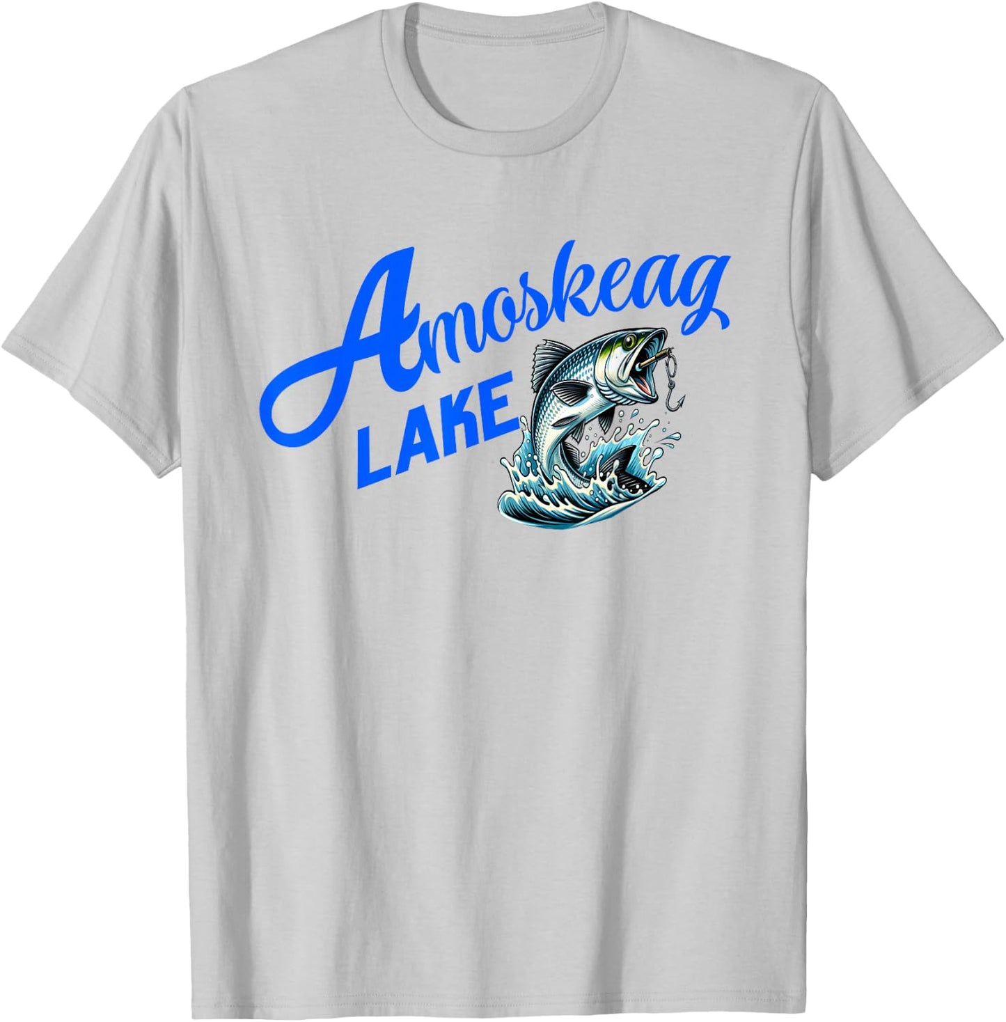 Amoskeag Lake Funny Fishing T-Shirt - T-Shirt | Ash