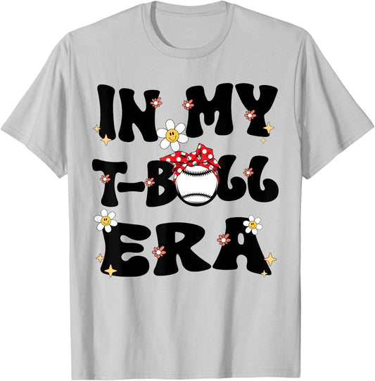In My Tball Era Retro Groovy T ball ball Kids Girl Boy T-Shirt - T-Shirt | Ash