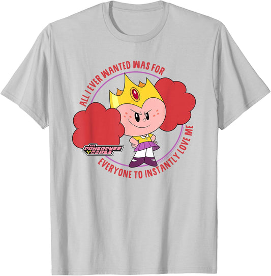 Powerpuff Girls Princess Morbucks Love Me Cute Cartoon T-Shirt - T-Shirt | Ash