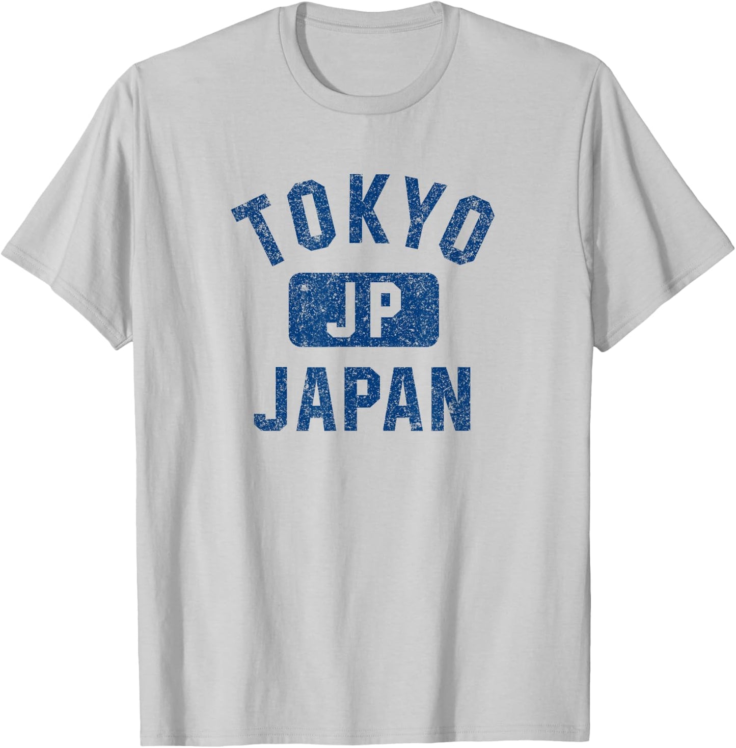 Tokyo Japan Gym Style Distressed Dark Blue Print T-Shirt - T-Shirt | Ash