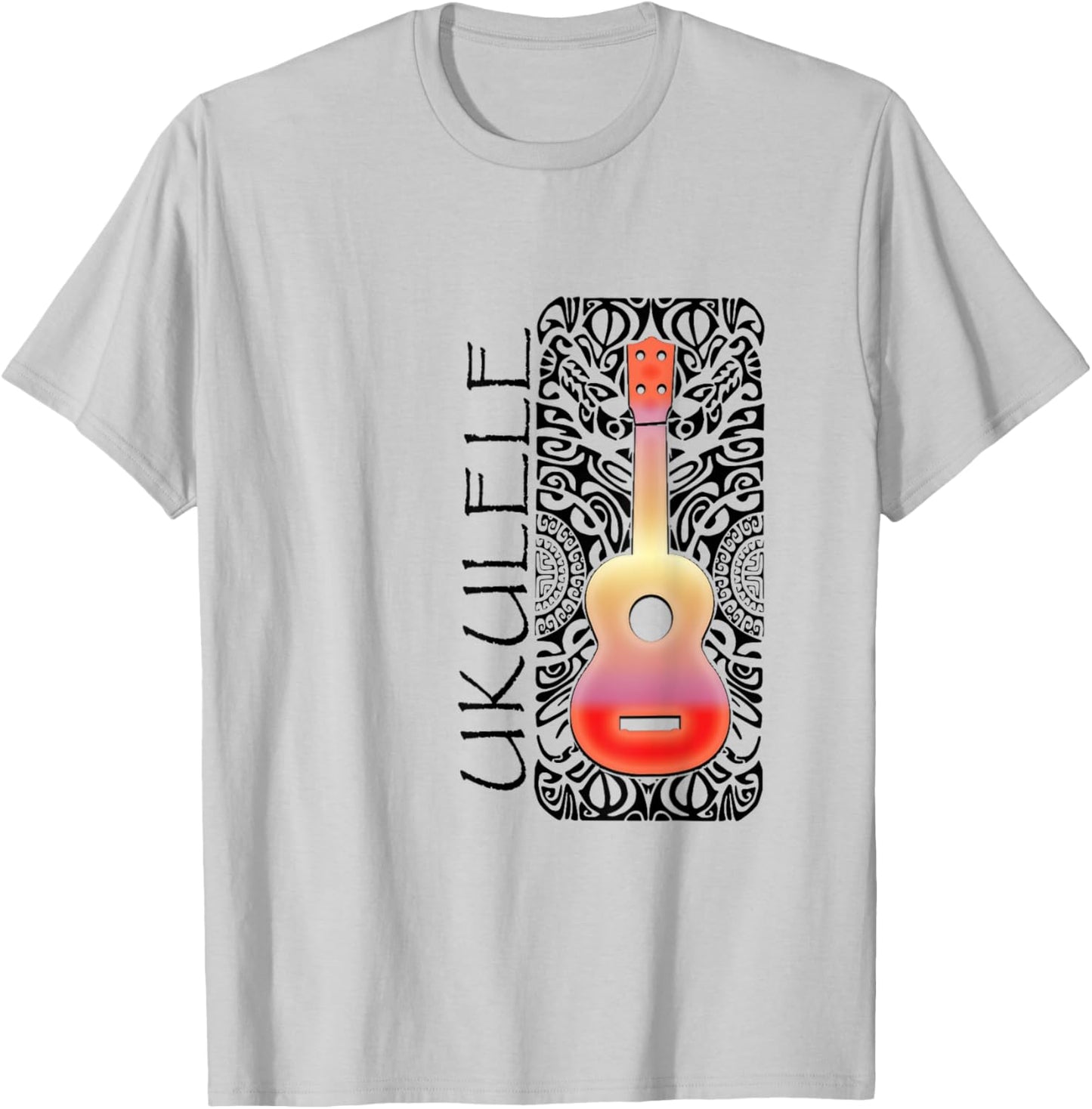 UKULELE Tattoo Tribal pattern - Hawaiian Music T-Shirt - T-Shirt | Ash