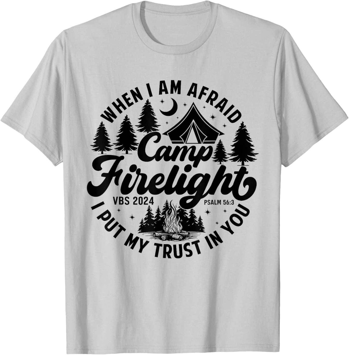 Camp Firelight Vacation Bible School VBS 2024 Christian Camp T-Shirt - T-Shirt | Ash