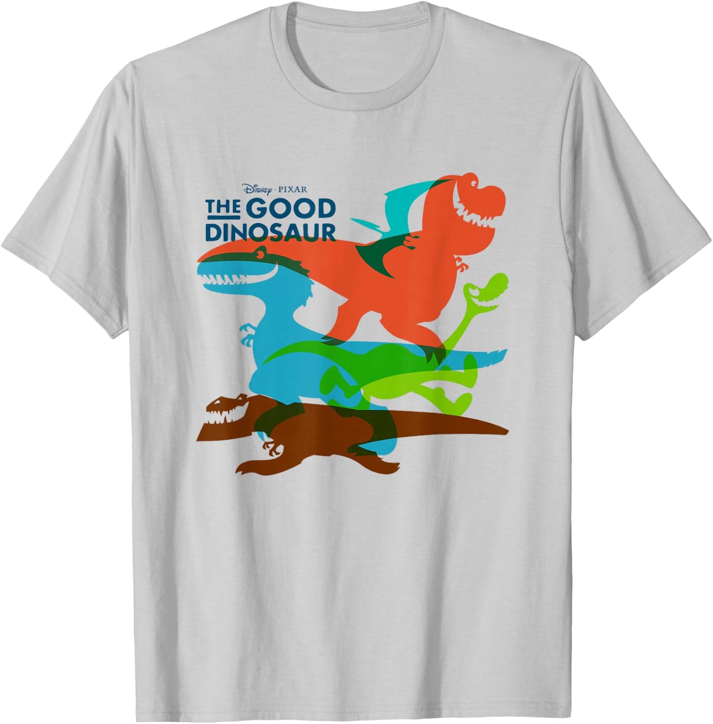 Disney Pixar The Good Dinosaur Group Shot Silhouettes Logo T-Shirt - T-Shirt | Ash