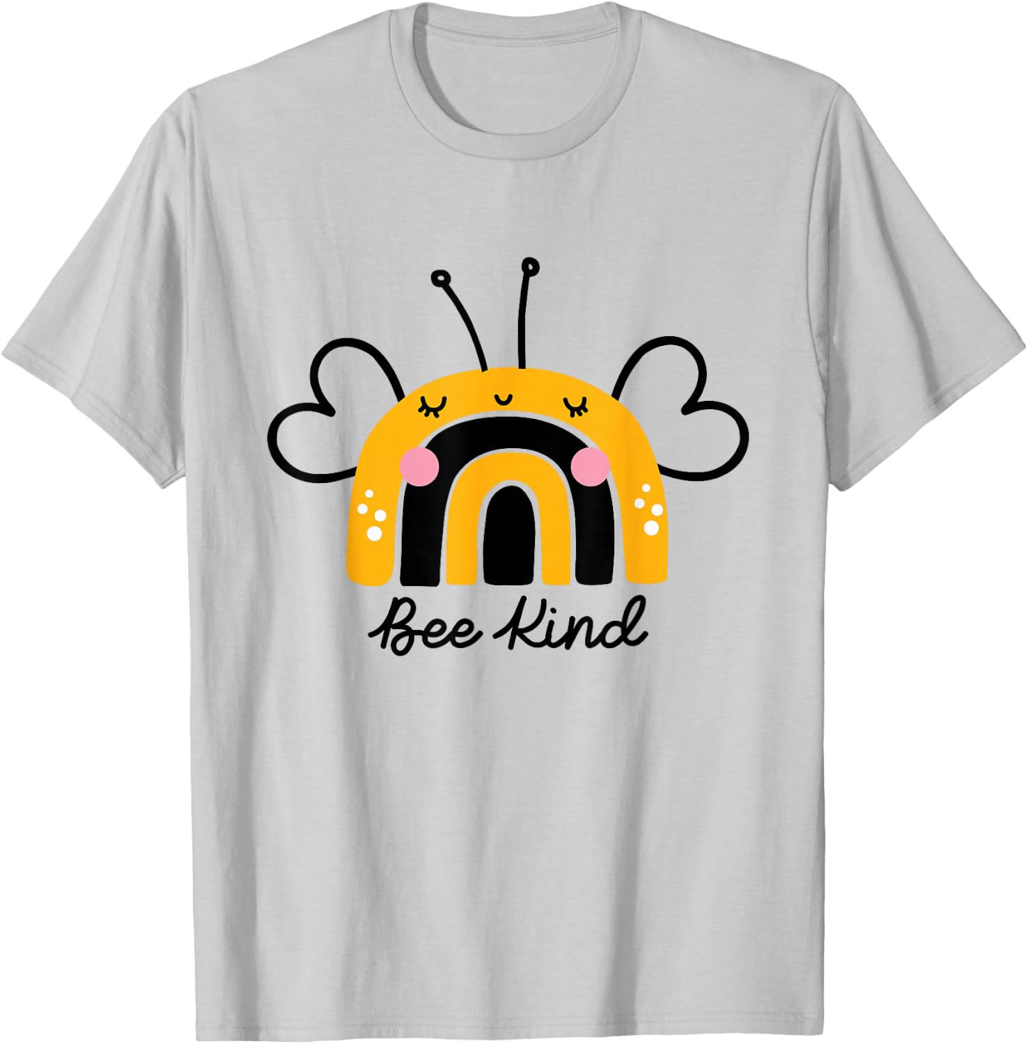 Bee Kind Rainbow Honey Bumble Bee Kindness Small T-Shirt - T-Shirt | Ash
