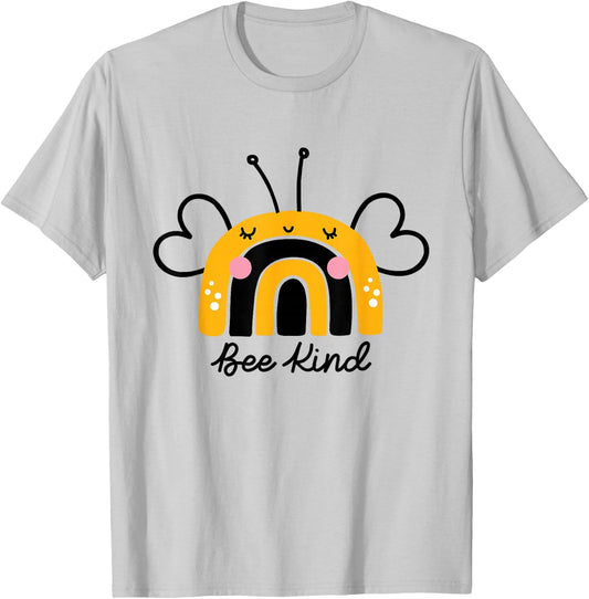 Bee Kind Rainbow Honey Bumble Bee Kindness Small T-Shirt - T-Shirt | Ash