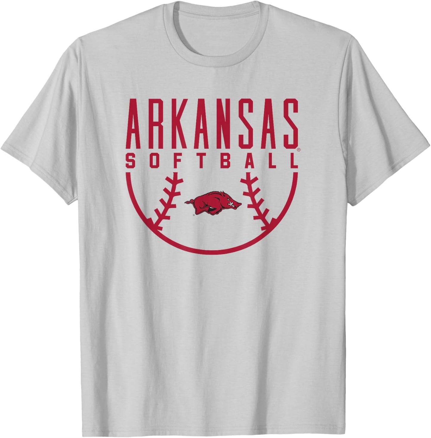 University of Arkansas Razorbacks Softball T-Shirt - T-Shirt | Ash
