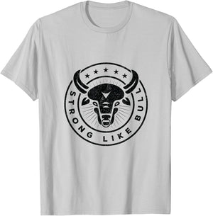 Strong Like A Bull Powerlifting Bodybuilding T-Shirt - T-Shirt | Ash